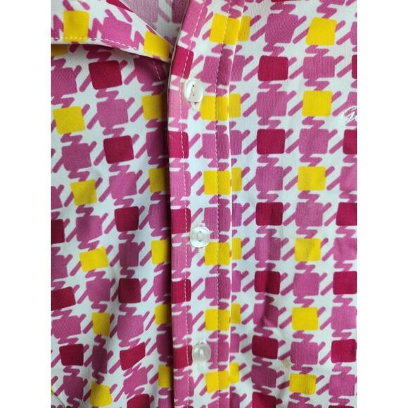 Guess Button Down bright Geometric womens shirt sz m Retro, Disco, Y2K see desc - Picture 3 of 10